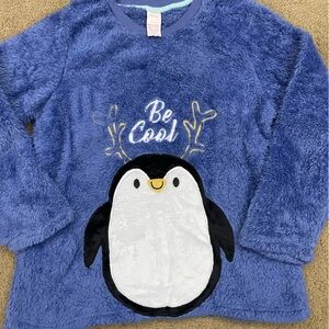 Secret treasures Blue Fuzzy Penguin Pajama set